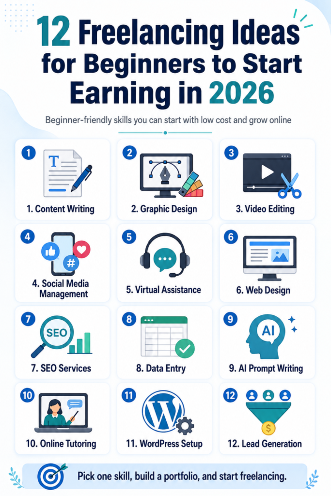 12 Freelancing Ideas for Beginners to Start Earning in 2026